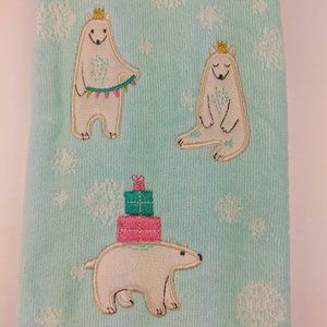 Set of 2 Polar Bears Hand Towels Christmas